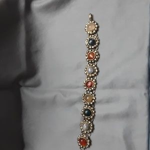 8" vintage multi color stone bracelet